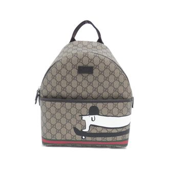 Gucci Beige Dark Brown Gg Supreme Backpack (Pre-Owned)