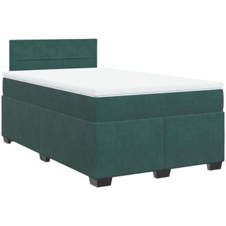 vidaXL Vidaxl - Cama Box Spring Con Colch&oacute;n Terciopelo Verde Oscuro 120x190 Cm