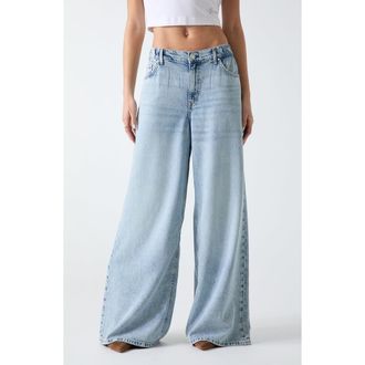 Guess Wide Leg Jeans in Durf-Navy at Nordstrom, Size 27 X 32