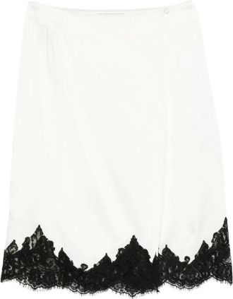 Stella McCartney Gonna Midi In Raso Con Pizzo-Donna