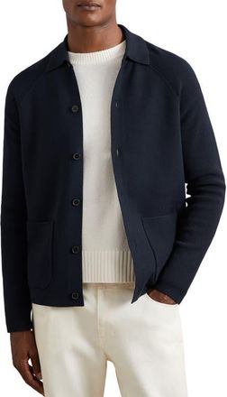 Reiss Fitzgerald Collared Cardigan in Navy Blue at Nordstrom, Size Xx-Large