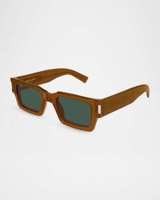 Saint Laurent Men & apos;s SL 572-011 Acetate Rectangle Sunglasses
