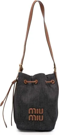 Miu Miu Pre-owned Miu Miu Denim Logo Bucket Bag Ladies YDJRMJG9PB5LZS8W