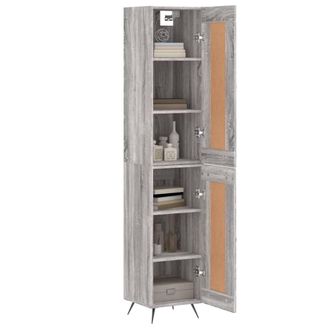 Berkfield Home Highboard Grey Sonoma 34.5x34x180 cm Engineered Wood