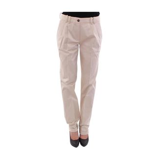 Dolce & Gabbana Broeken, Dames, Beige, S, Katoen, Beige Katoenen Geplooide Broek Stijlvol