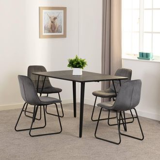 Seconique Marlow & Lukas Dining Set in Grey