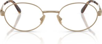 Miu Miu 0mu 50zv Delicate Oval Metal Frame Eyeglasses