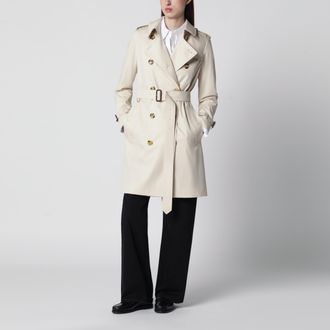 Burberry Trench Kensington medio in gabardine tropicale beige