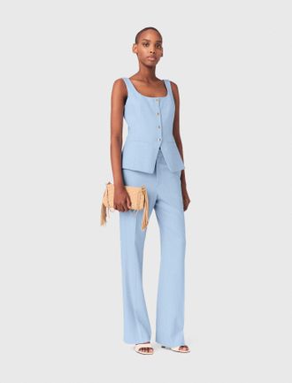 Maje Suit Trousers With Pleats - Blue - Maje