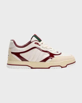 Gucci Men & apos;s Re-Web Suede and Calf Patent Leather Sneakers