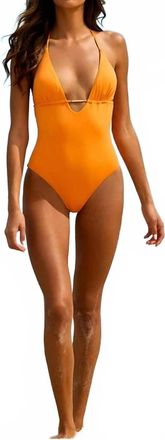 Melissa Odabash Casablanca Halterneck Swimsuit In Orange