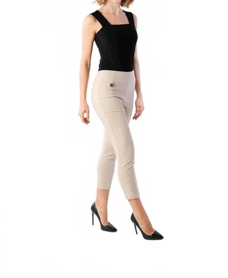 Joseph Ribkoff Cropped Woven Pants In Moonstone