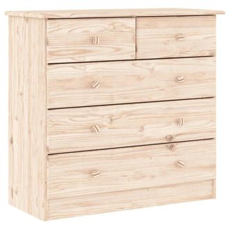 Berkfield Home Chest of Drawers ALTA 77x35x73 cm Solid Wood Pine in Light Tan | Size: 77 x 35 x 73 cm