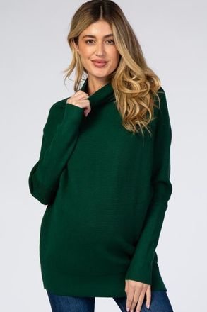 Pinkblush Funnel Neck Dolman Sleeve Sweater in Forest Green at Nordstrom, Size Medium
