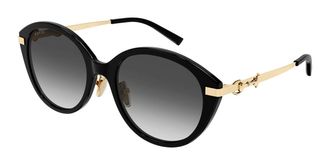 Gucci GG2056SA Asian Fit 001 Womens Sunglasses Black Size 56 - Free RX Lenses - Free RX Lenses