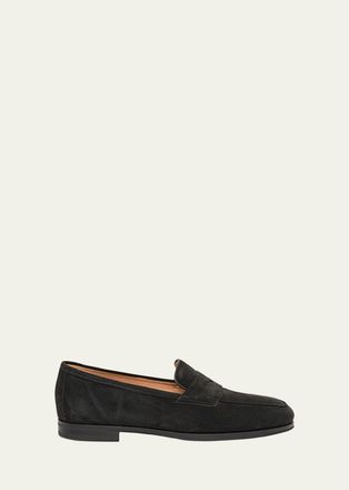 Santoni Carla Suede Penny Loafers