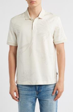 BOSS Parris Floral Jacquard Polo in Open White at Nordstrom Rack, Size Xx-Large