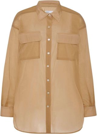 Rosetta Getty pointed-collar button-up shirt - women - Elastane/Polyamide - S - Neutrals