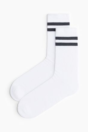 H&M Socken - Weiss/Gestreift