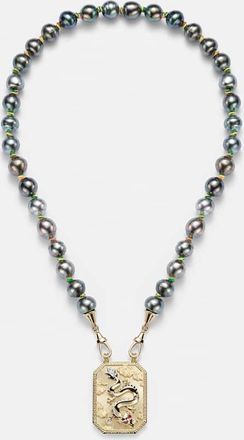 Marie Lichtenberg Collana Dragon in oro giallo 18kt con perle e rubini