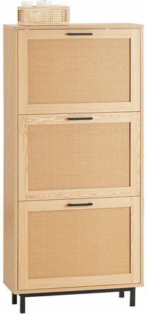 SoBuy Organizador para Zapatos Estrecho con 3 Solapas Zapatero de Entrada 60 x 24 x 127 cm Madera FSR155-N Sobuy es
