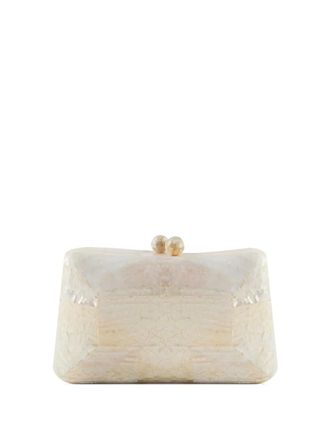 Serpui Charlotte Kabibe clutch - women - Mother of Pearl/Polyester - One Size - White