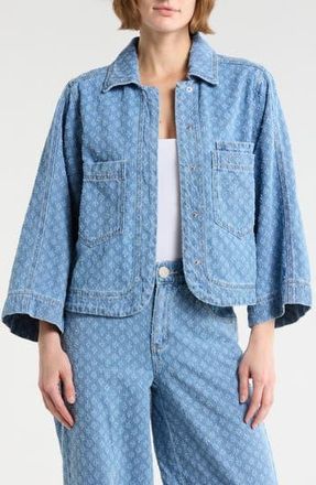 Democracy Picked Jacquard Denim Jacket in Light Blue Artisanal at Nordstrom Rack, Size X-Small