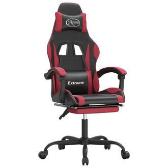 vidaXL Silla Gaming Giratoria Y Reposapi&eacute;s Cuero Sint&eacute;tico Vidaxl