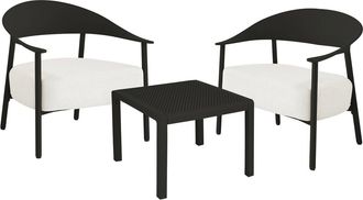 Habitat et Jardin Conjunto De Jard&iacute;n De Metal Y Pl&aacute;stico <> - 2 Plazas - Negro