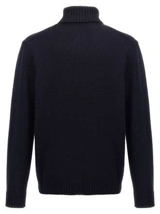 Zanone Turtleneck Wool Sweater - Navy