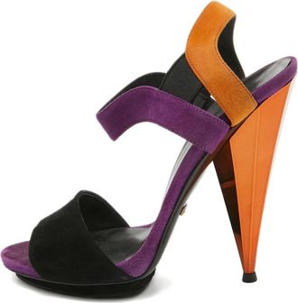 Gucci Sandali in pelle scamosciata con tacco 120mm - Viola