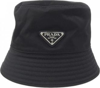Prada Pre-owned Triangle Logo Re-Nylon Hoed - Heren - Vintage Accessoires - Zwart - ONE Size - Nylon - Vintage