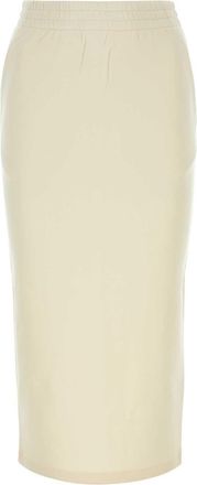 Prada Womens Cream Cotton Skirt - Ivory - Size Small