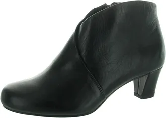 David Tate Prestige Boots Womens W Black Leather Block Heel Bootie ZOGG2924