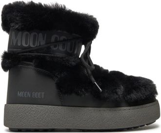 Moon Boot Black Mb Ltrack Nylon Faux Fur Lace-Up Boots