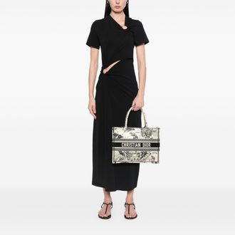 Dior Tweedehands Medium Canvas Geborduurd Zodiac Toile De Jouy Boekentas