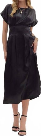 Entro Cuff Sleeve Midi Dress In Black