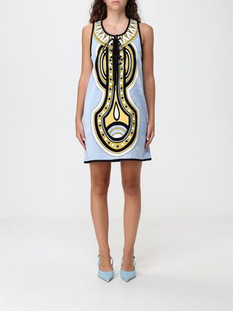 La DoubleJ Off-Shoulder Ethnic Print Cotton Mini Tunic
