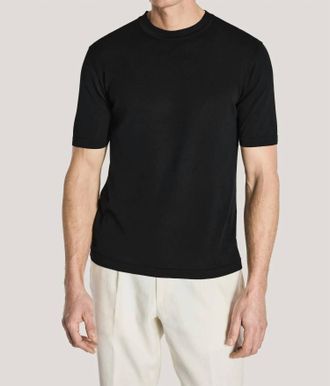 Jack Victor Wellington Crew Neck Tee In Black