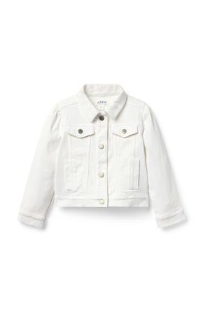 Janie and Jack Denim Puff Sleeve Jacket in White at Nordstrom, Size 18-24M