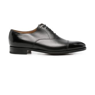 John Lobb Schoenen, Heren, Zwart, 42 EU, Leer, Klassieke Oxford Schoenen met Cap Toe