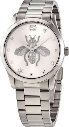 Gucci G-Timeless Quartz Silver Dial Ladies Watch YA1264126