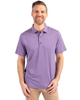 Cutter & Buck Forge Eco Heather Stripe Stretch Recycled Mens Polo