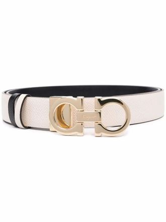 Ferragamo Hammered Leather Reversible Gancini Belt Accessories