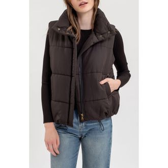 Blu Pepper Quilted Vest in Black at Nordstrom Rack, Size Large