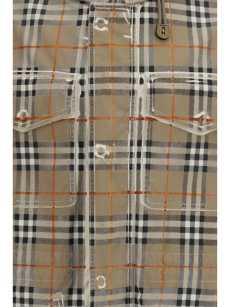 Burberry Faded Check Gabardine Parka - Taupe
