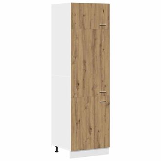 Berkfield Home Refrigerator Cabinet Lyon Artisan Oak 60x57x207 cm Engineered Wood in Brown | Size: 60 x 57 x 207 cm