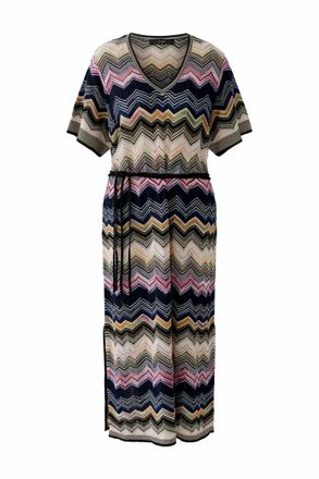 Oui Womens Short Sleeve Midi Dress In Rose Blue