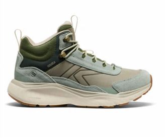 Keen Womens Leiki Leather Mid Waterproof Shoe In Iceberg Green/bronze Green