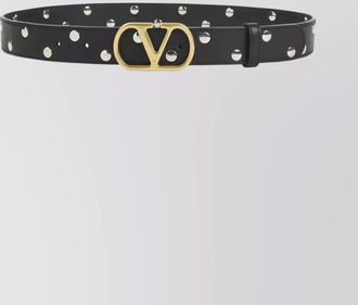 Valentino Garavani stylish belt with gold-tone buckle and studs